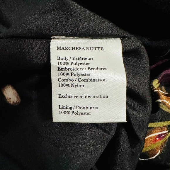 MARCHESA NOTTE EMBELLISHED PRINTED TULLE AND CREPE DE CHINE MIDI PARTY DRESS - Picture 10 of 12